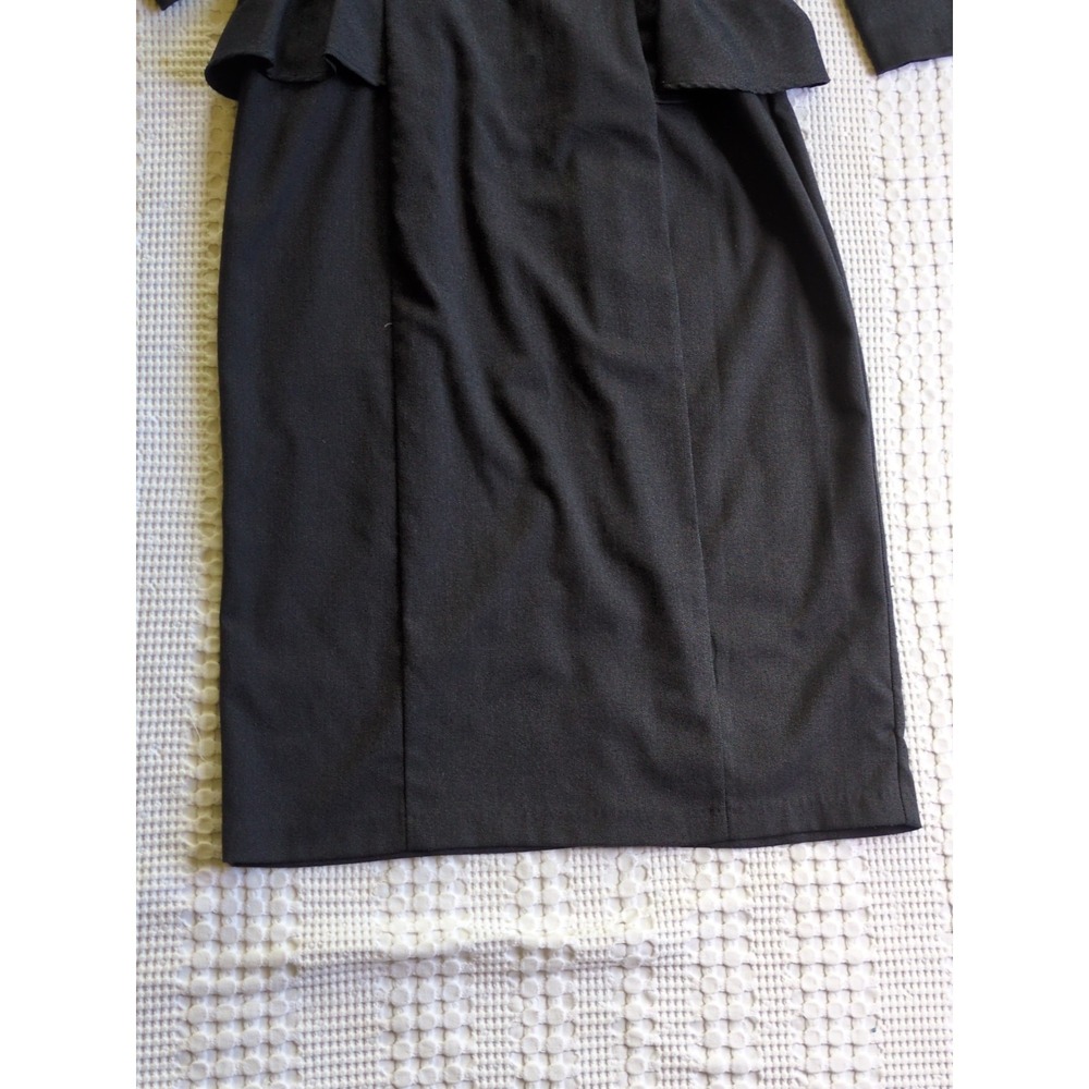 NWT Stop Staring Peplum Wiggle Midi Cocktail Party Dress Charcoal Black Size 16 - Picture 3 of 14